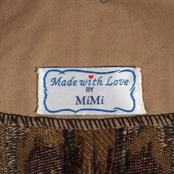 Brocade Womens Jacket S / M Lined Brown Tan Shawl Collar Hand Taylored - Picture 11 of 12